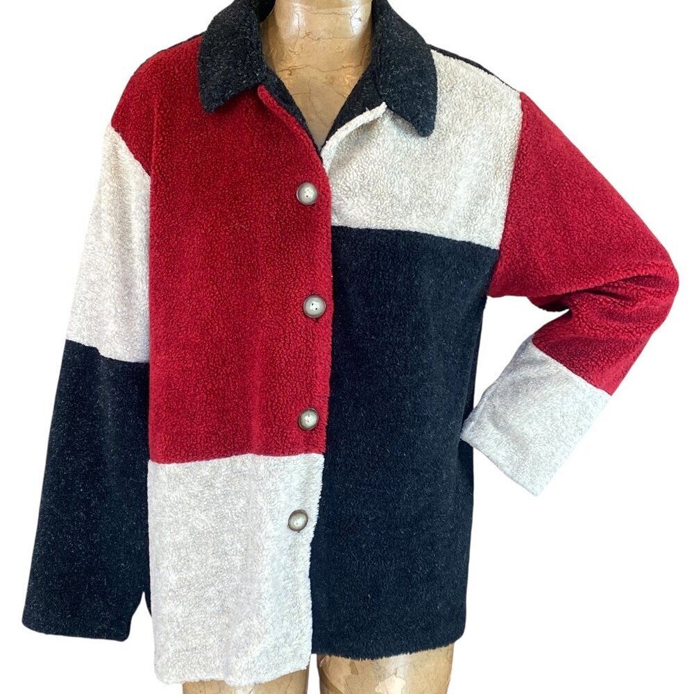Vintage TEDDI Color Block Sherpa Teddy Jacket PXL‎ #286M